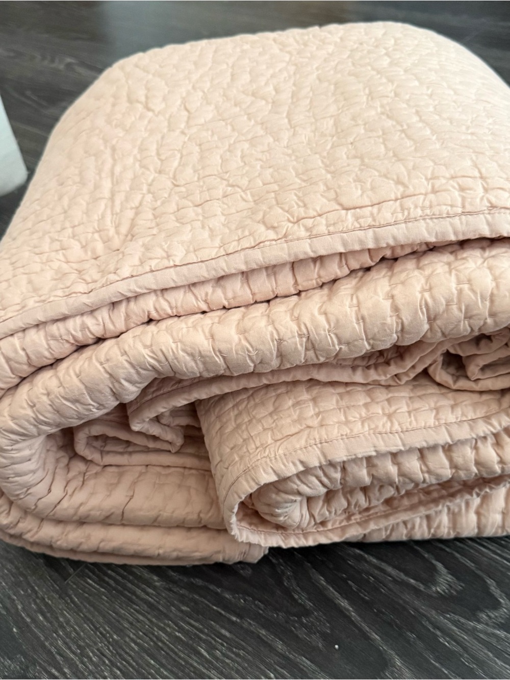 NEVER USED - Garnet Hill Dream Quilt AND 2 Standard Shams in Soft Blush
